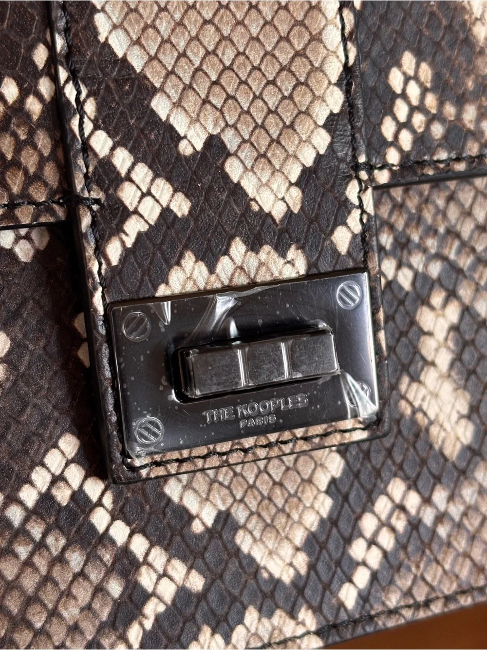 THE KOOPLES Emily Python Embossed Calf Leather Pouch Bag NWT MSRP $300